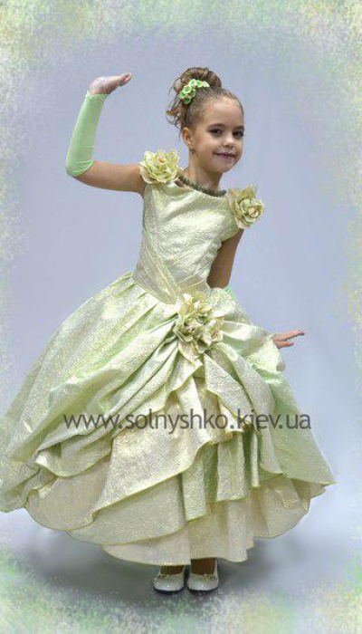 Святкове плаття для дівчинки Королева Тая-3 ЗЕЛЕНЕ