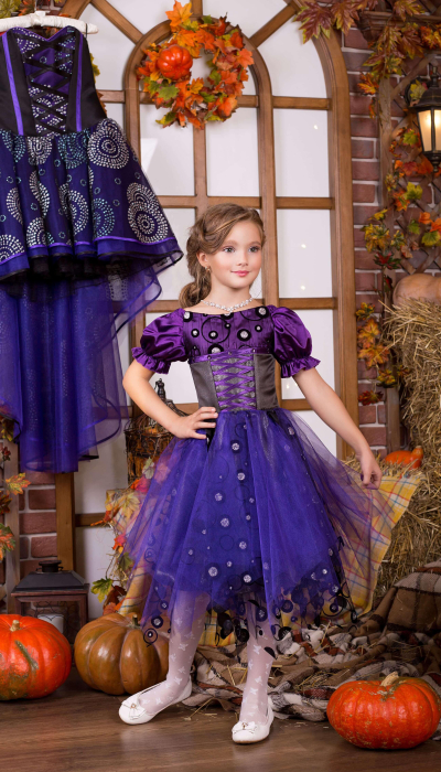 Карнавальний костюм для дівчинки Відьма - Ведьмочка 9700