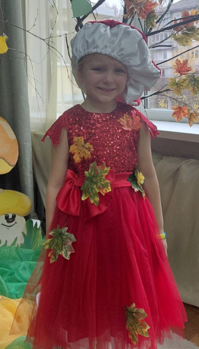 Amanita costume for girls glitter