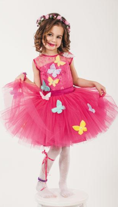 Карнавальний костюм для дівчинки Фея- Метелик малинова