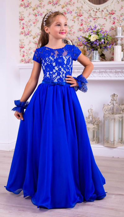 Елегантне плаття для дівчинки 10774 синє
