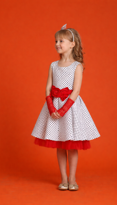 Ошатне плаття Стиляги Горох Бант червоне