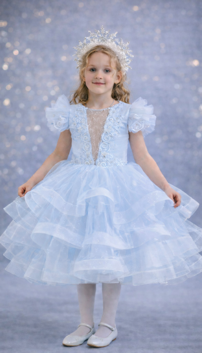 Нарядна сукня Блиск блакитна Сніжинка Лялька