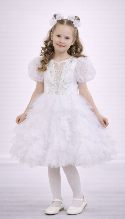 Сукня блиск пушистик біле Сніжинка