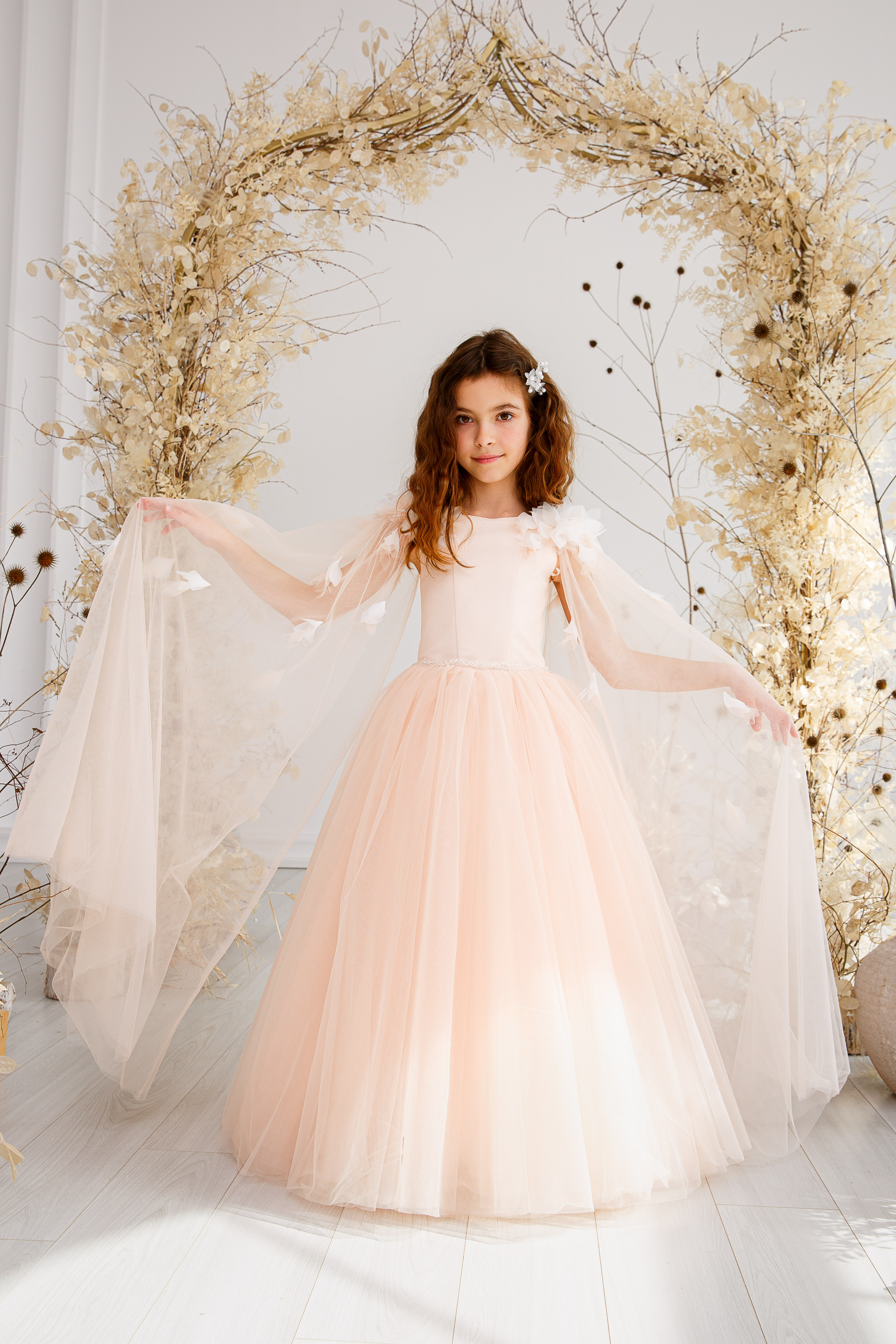 Святкова бальна сукня 14707 ПУДРА